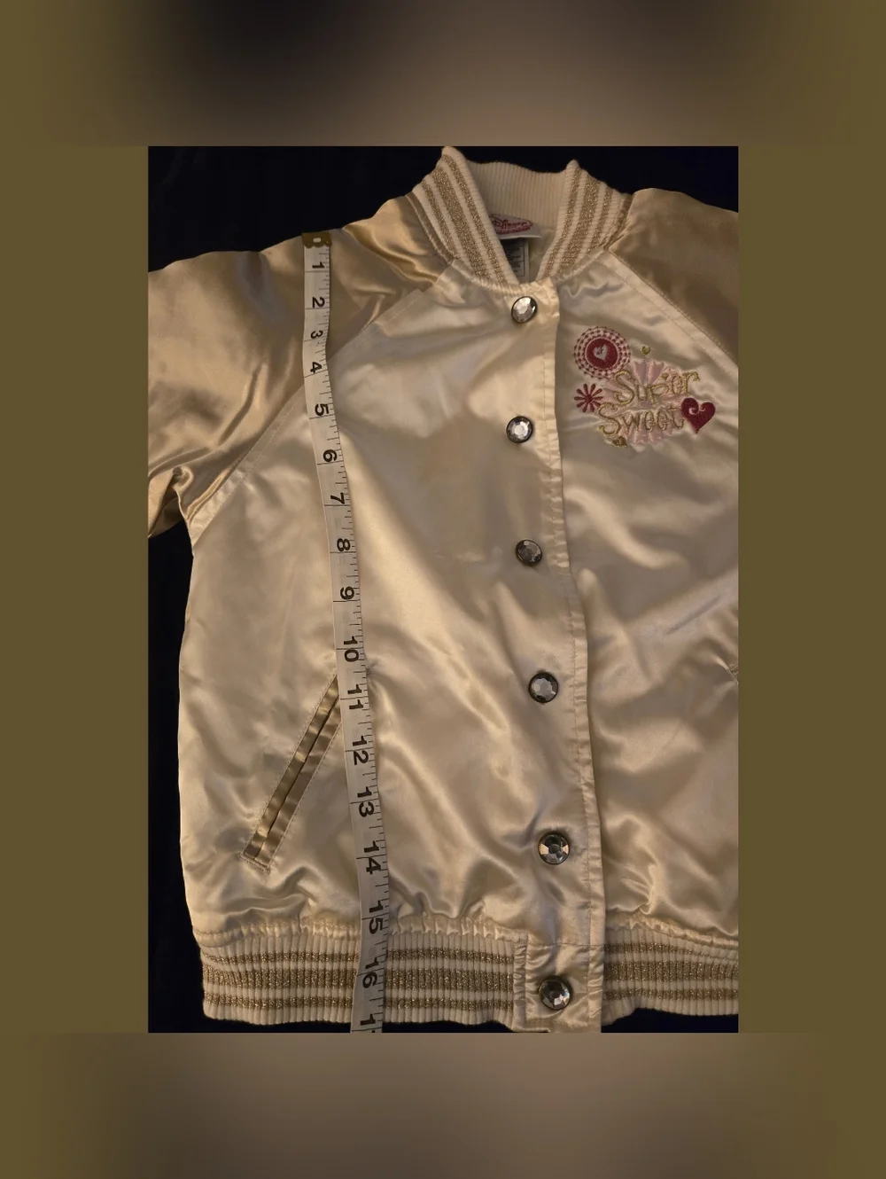 Vintage Disney Store Minnie Mouse Satin Varsity Jacket Kids XS EUC